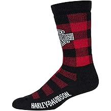 Women's Buffalo Check Cozy Holiday Crew Riding Socks - Red/Black