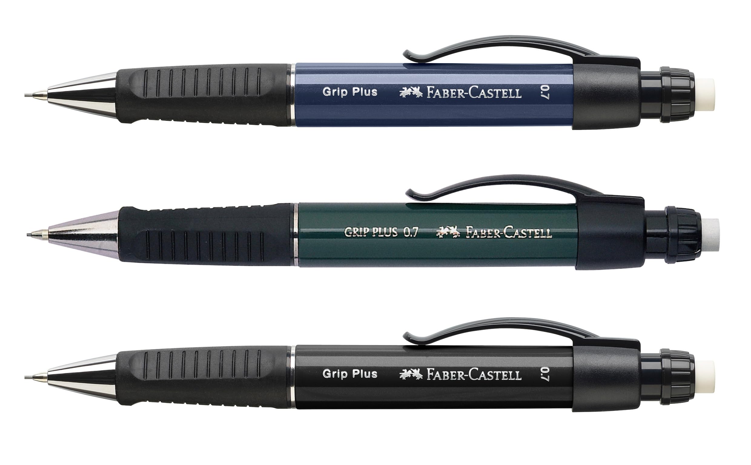 Faber-Castell 130700 - Matita meccanica GRIP PLUS, spessore mina: 0,7 mm, colore fusto: verde metallizzato