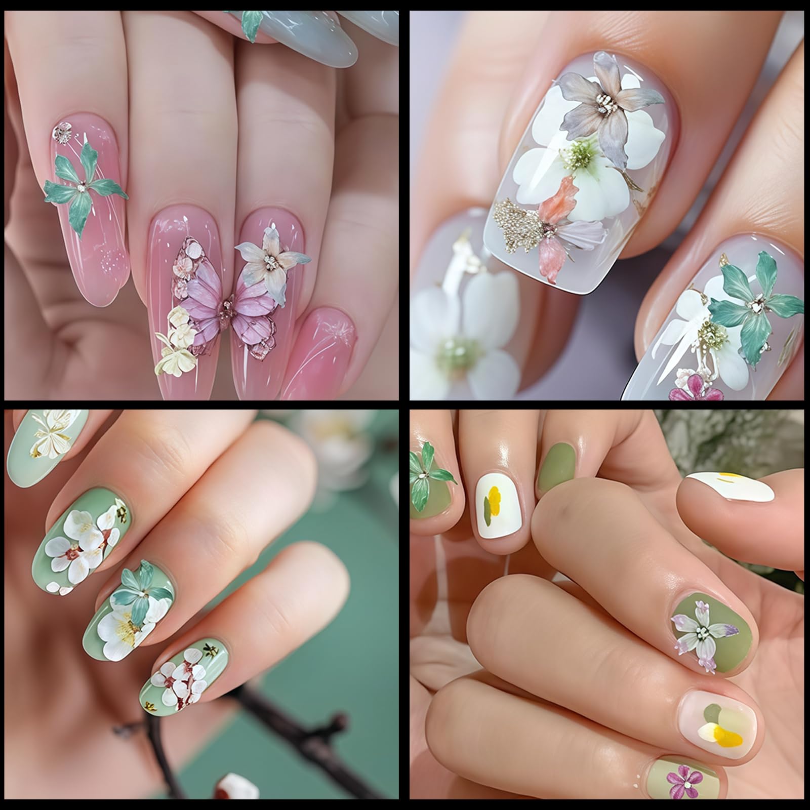 Forme per Unghie 3D Fiori in Silicone Strumenti per Unghie Fiori Primavera Gel Nail Art Charms in Resina per Decorazioni Unghie Accessori per Design Unghie