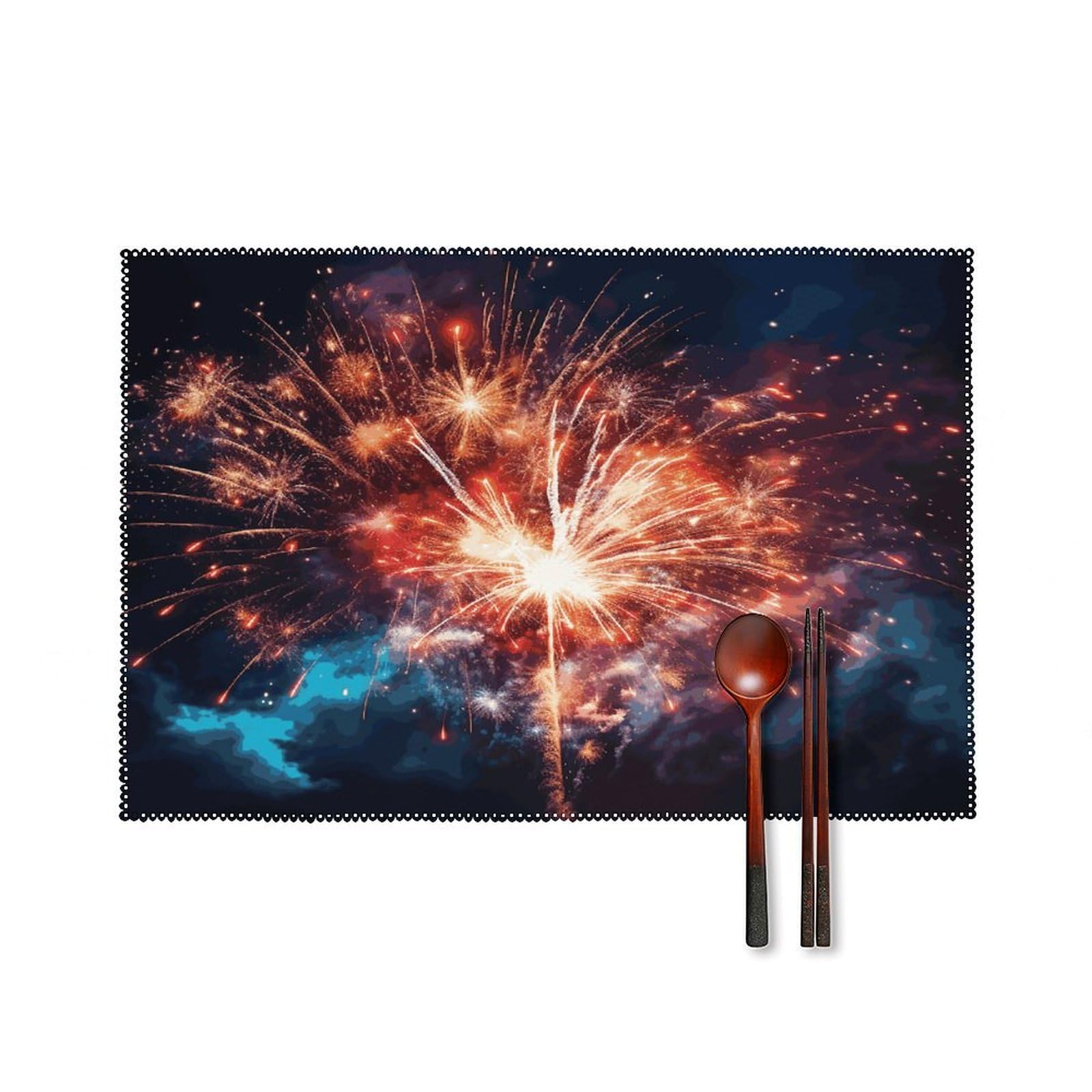Fodpand Style Explosion Firework Placemats Set Of 4 Place Mats Table Mats