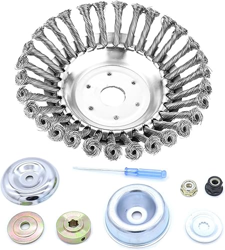 MOCW 8 pulgadas de alambre de acero giratorio de alambre de malas hierbas cuchilla cortador de cabeza de repuesto para cortadores de eje recto