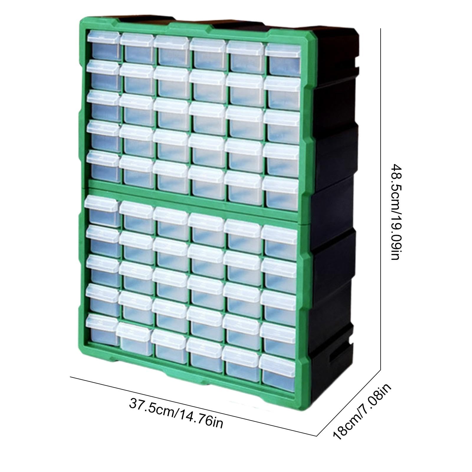 Organizador de tornillos | Gabinete de almacenamiento de cajones de 60 | rejillas, almacenamiento de cajones fácilmente apilable para manualidades de hardware para organización de garaje