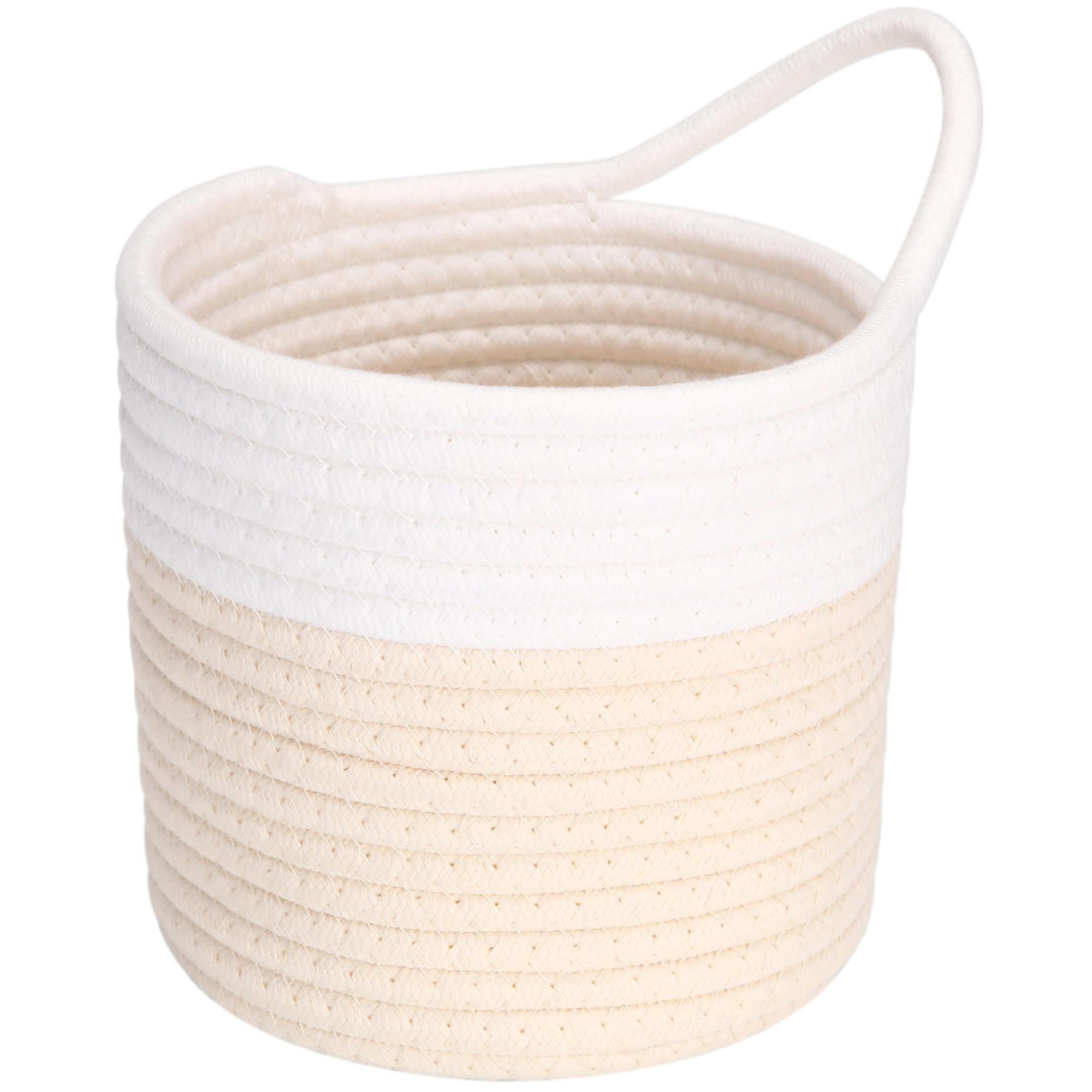 Sea Team Two Tone Woven Cotton Rope Hanging Wall Storage Basket