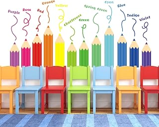 Color Wall Decals for Daycare Essentials-Kids Educational Wall Stickers for Classroom,Playroom,Nursery,Bedroom-Removable Children DIY Wall Art Stickers Peel and Stick Decor