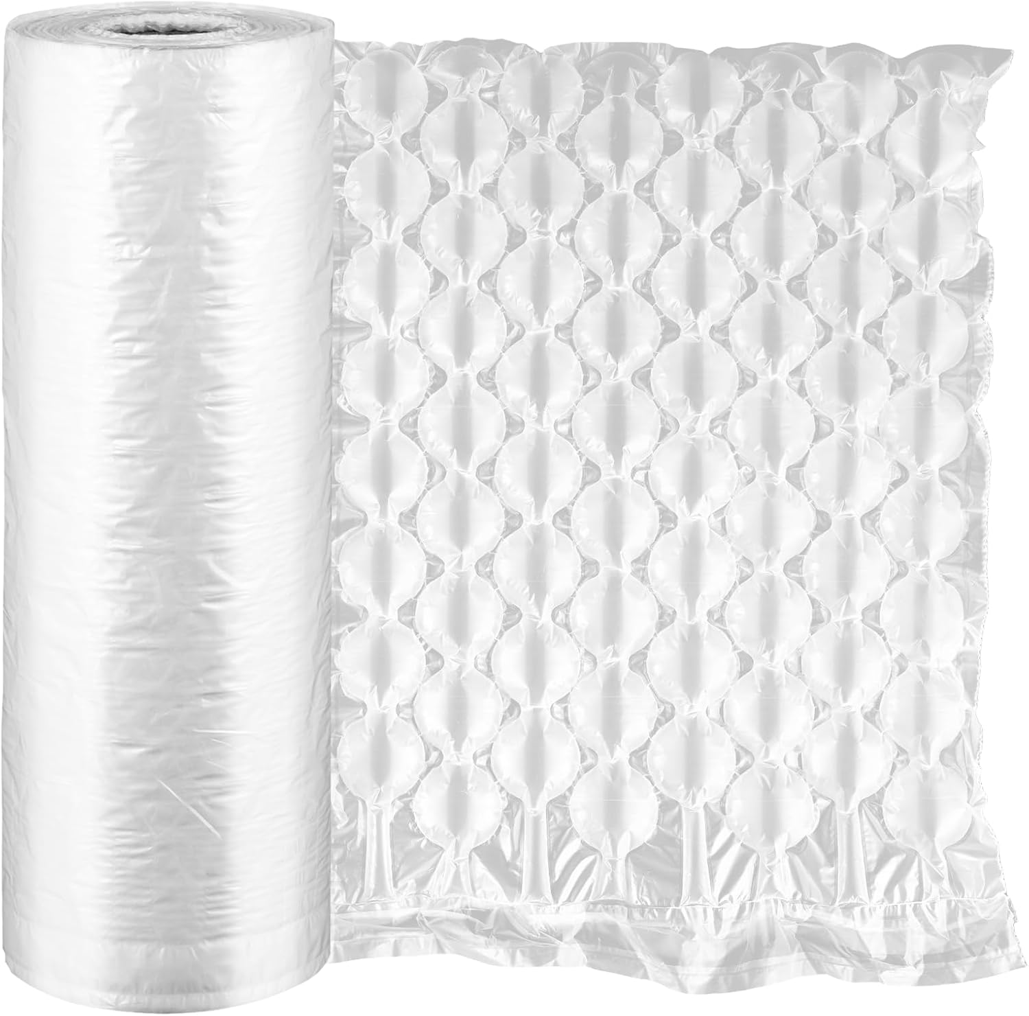 Air Cushion Film 15.6”x12.5”x985ft Inflatable Air Bubble Film 20μm Air Pillow Bubble Bags Film 1.6” Large Air Bubble for Shipping, Packaging, Business Bubble Supply (15.6”)