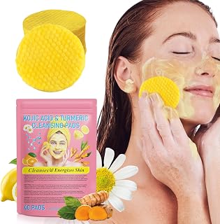 Turmeric Kojic Acid Cleansing Pads, Kojic Acid And Turmeric Cleansing Pads Helps Balance Skin Oil And Water, Remove Excess Keratin From The Body'S Skin, 40PCS