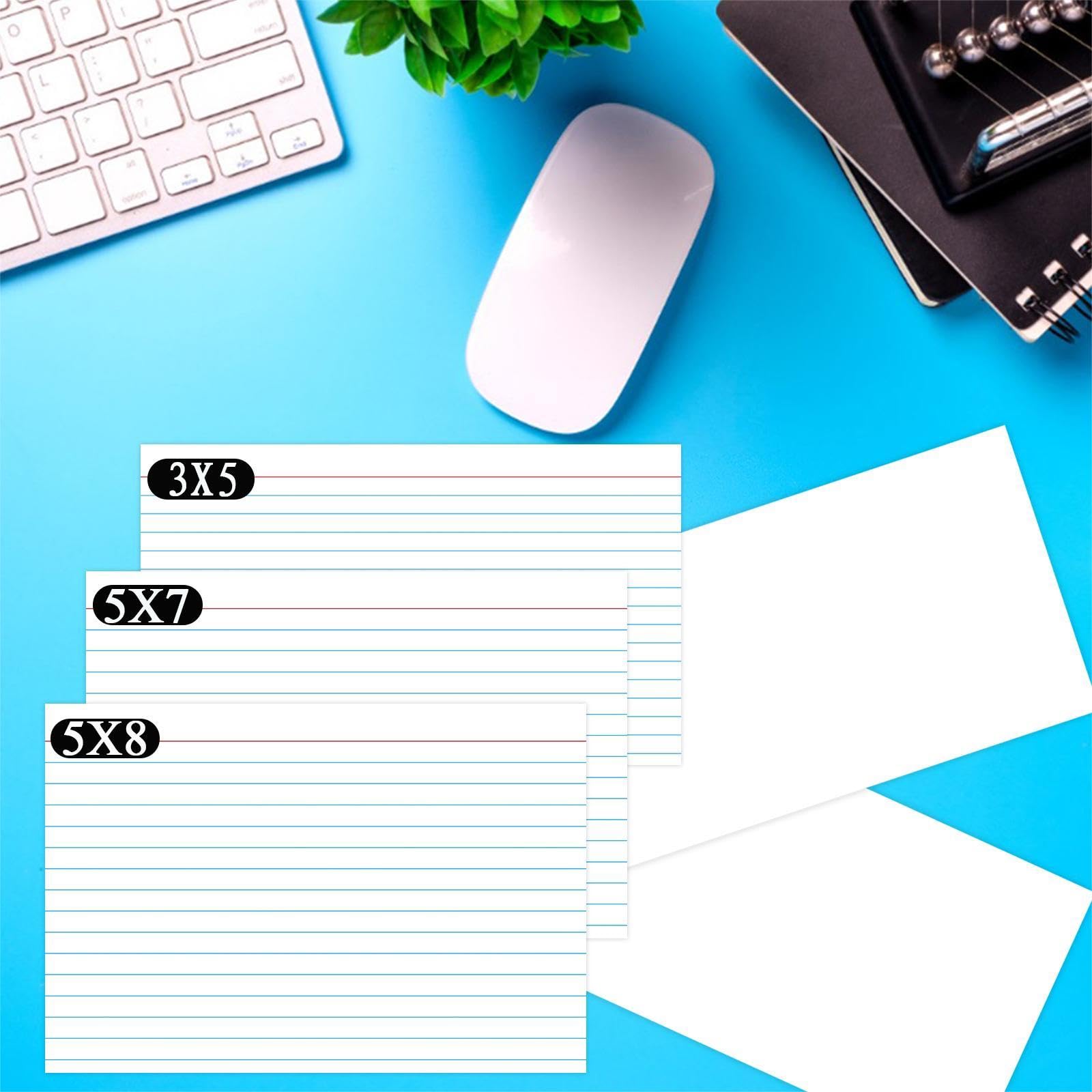 Ruled Note Cards 100-Pack 5x8 Inch Ruled Index Cards - Study Flashcards ...