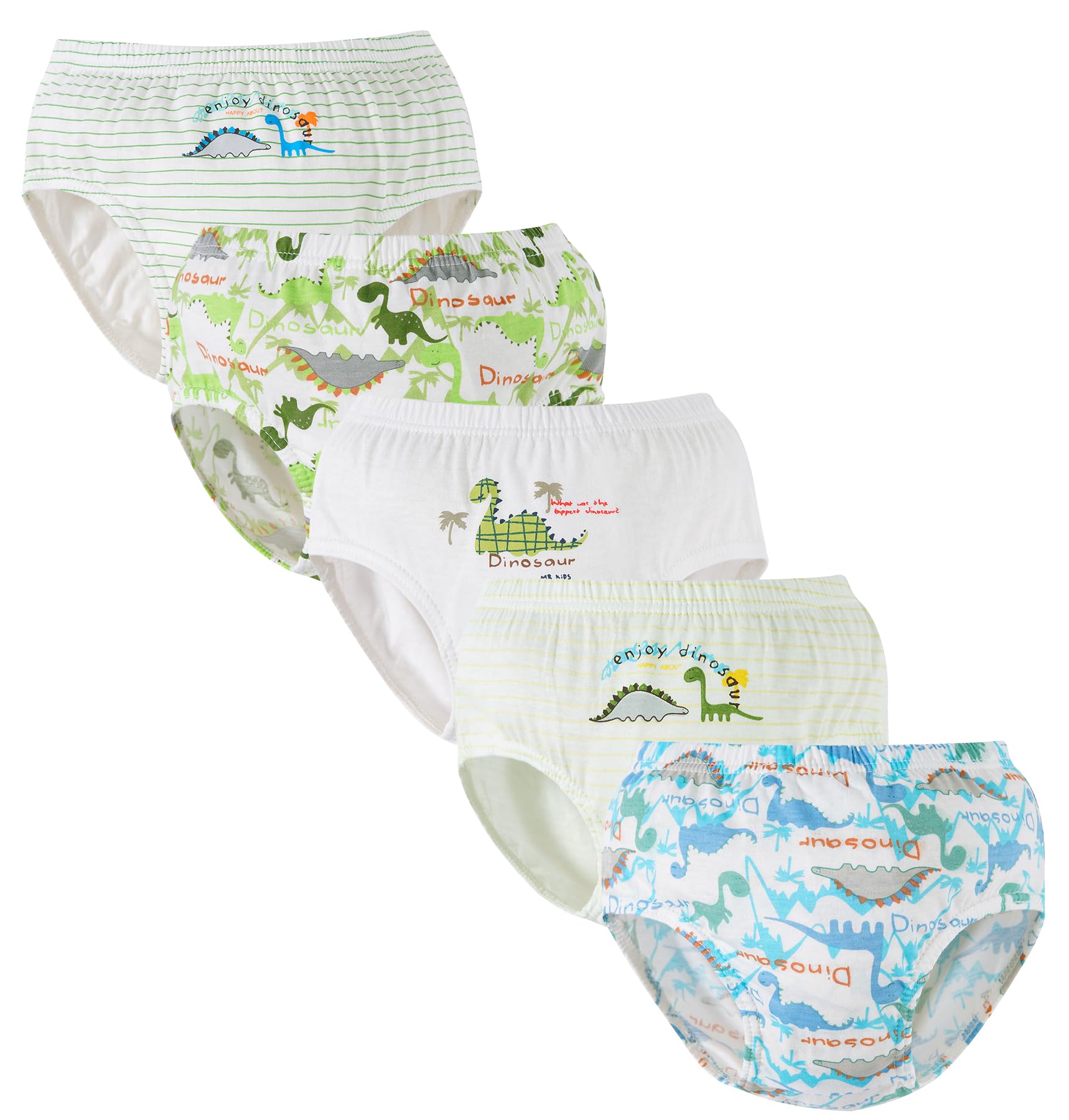 CHUNG Toddlers Little Boys 2-9Y Cotton Briefs Underwear Pack of 5 6 Car Dinosaur