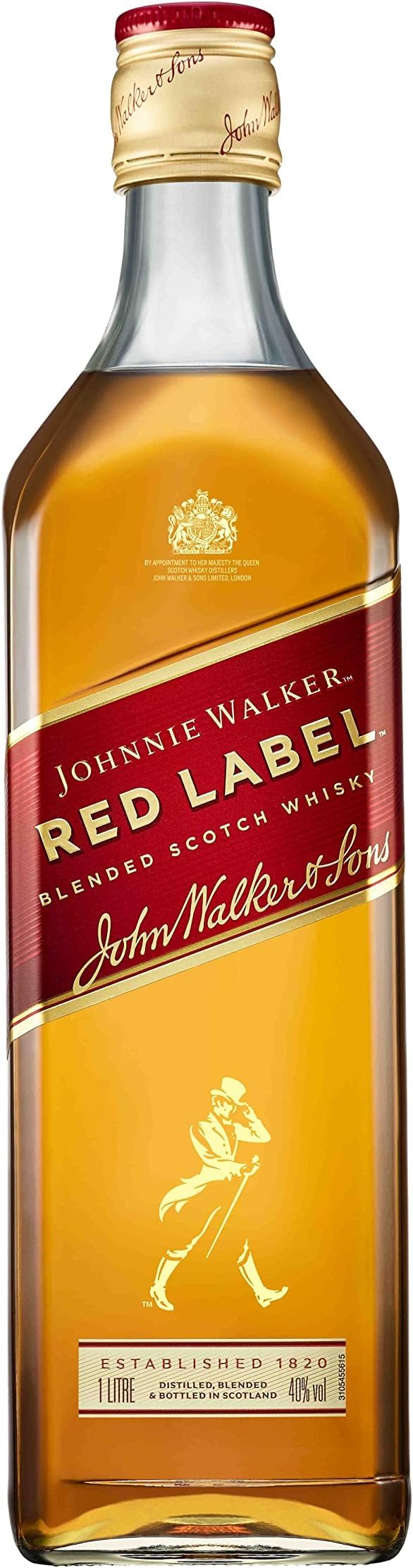 Johnnie Walker Red Label Whisky Blend 40% 1L (Lot de 5)
