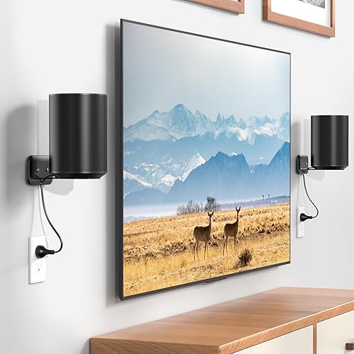 Miniatura 9 de HomeMount - Soporte de pared ajustable para altavoces Sonos Era 100, soporte de estudio Echo de alta resistencia con gestión de cables, soporte de
