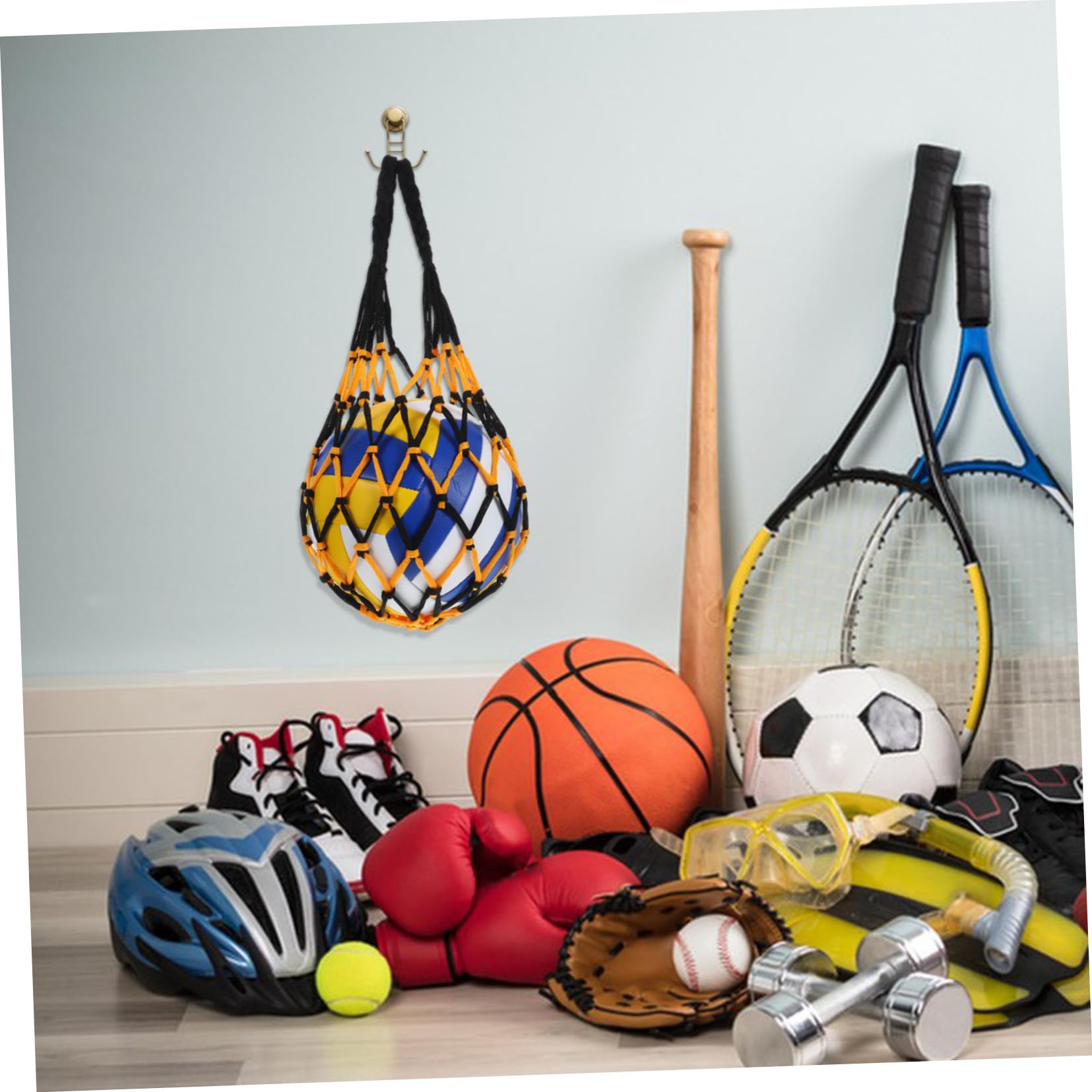 Kisangel Tragbare Ballnetztasche Tragetasche Für Sportbälle Sportnetztaschen Basketball-mesh-netztasche Sportballnetzbeutel Fußballtaschen Behälter Für Sportbälle Nylon