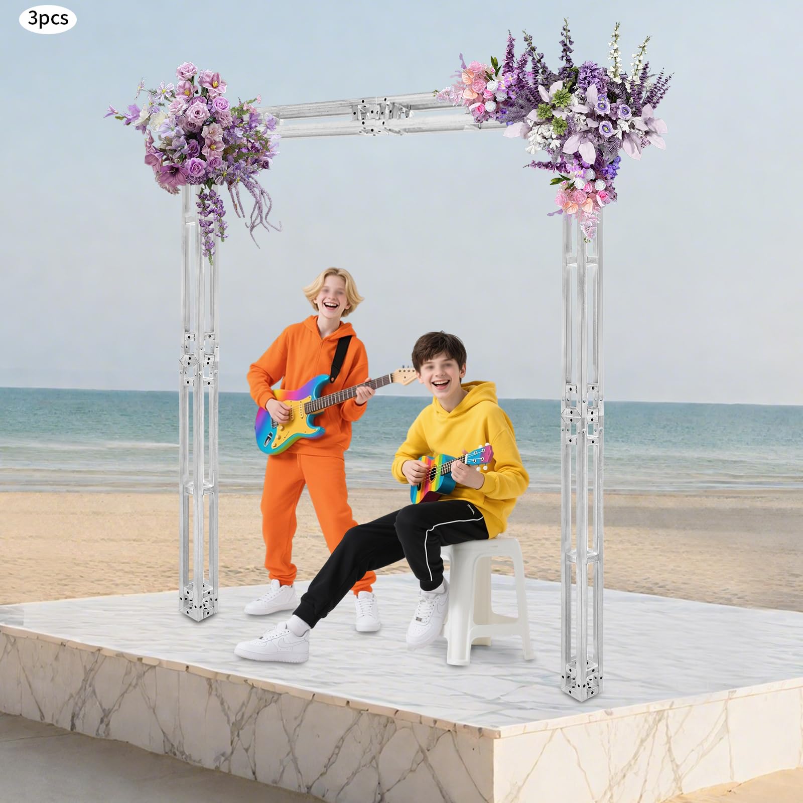 Professional Licht Stativ Set,Traverse - DJ Stand,3 Stück Bühne Truss Stand für Hochzeiten,Aufbau von Bühnenhintergründen, Aufhängen von Werbebannern,Stahlrohr ( je Trägers 200 kg)