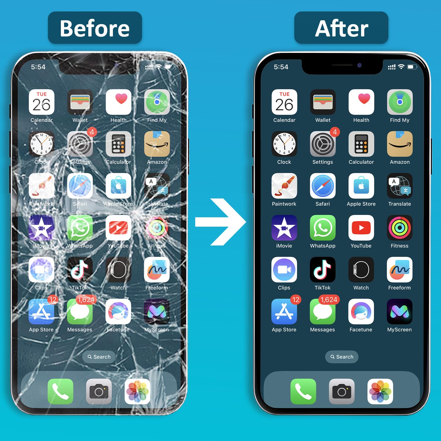 Brinonac Display per iPhone 15 PRO, Schermo LCD Retina Full HD 6,1", Kit di Sostituzione Touch Screen con Digitizer e Telaio