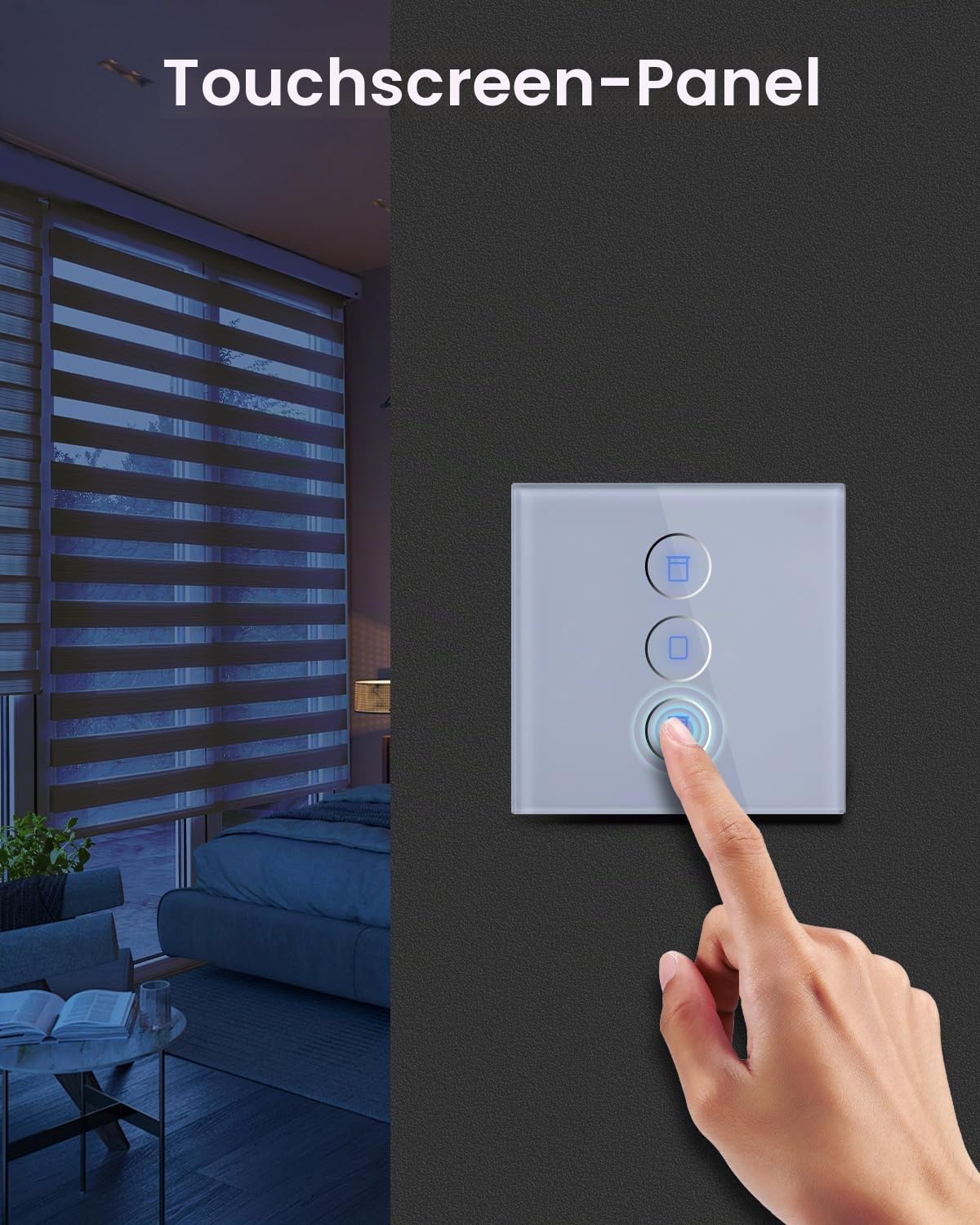 Wlan Rolladenschalter mit Prozentfunktion Kompatibel mit Alexa/Google Home/Smart Life, Smart Jalousien Rolladensteuerung Benötigt Nullleiter 4PCS