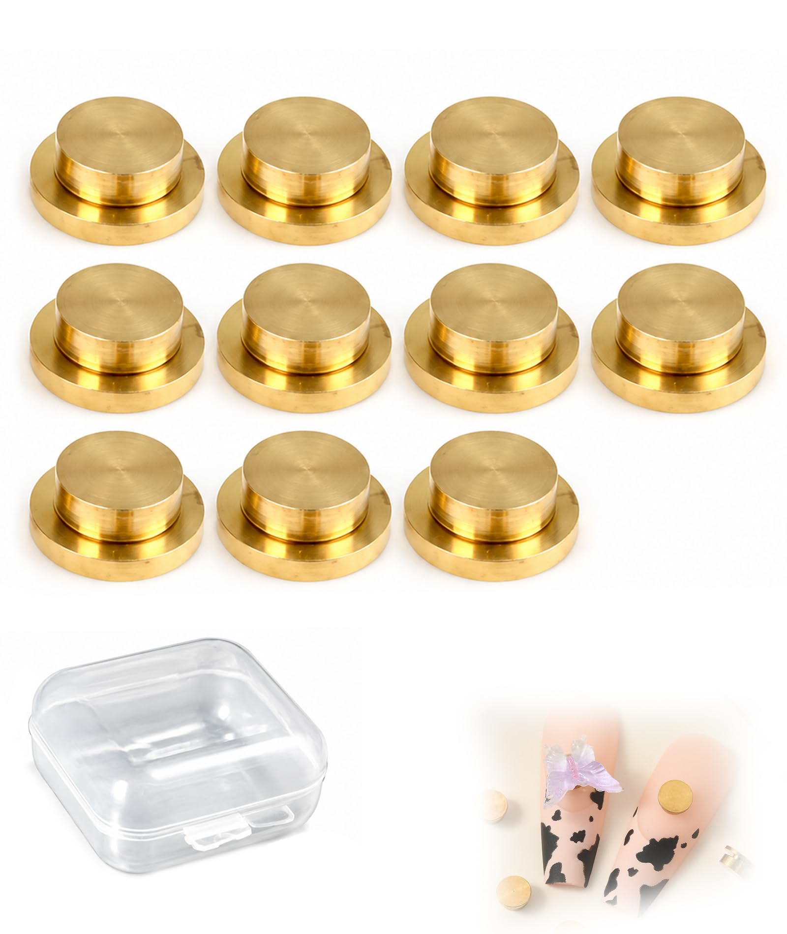 12 Piece Set Nail Art Rings with Transparent Storage Box, Craft Hair Clip Assembly, Rotating Nail Art Creation, Miniature Model Building, Nail Rings for DIY Projects and Professional Use-image-5