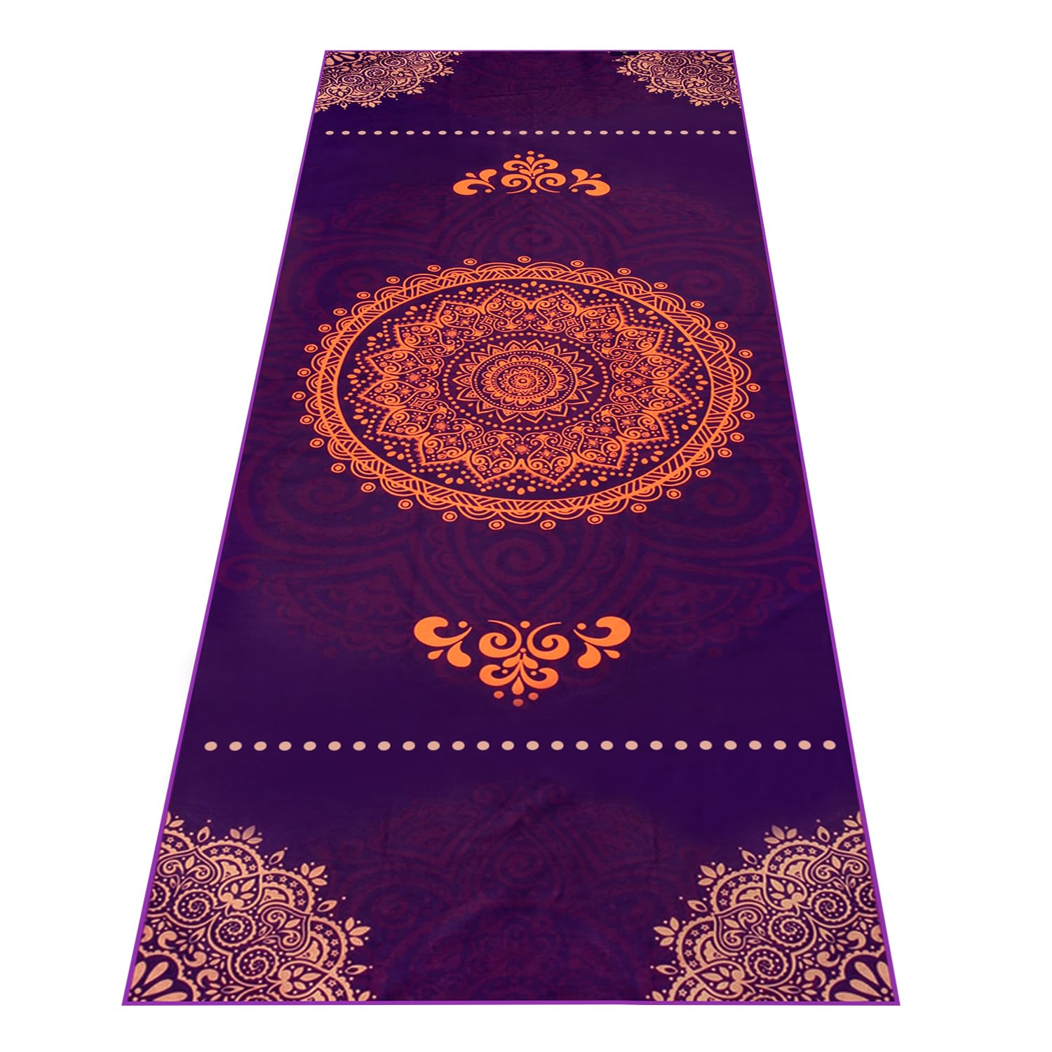 Heathyoga Non Slip Hot Yoga Towel, 100% Microfiber Non Slip Yoga Mat Towel for Hot Yoga, Pilates and Fitness, Exclusive Corner Pockets Design + Free Spray Bottle