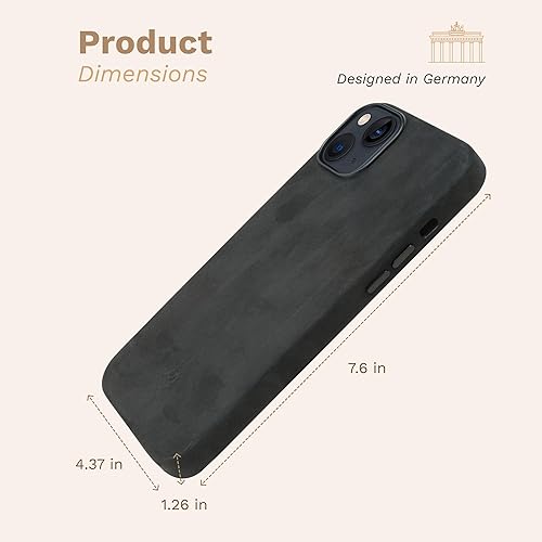 Miniatura 3 de DONBOLSO 14 Pro Max - Funda protectora de cuero para Apple 14 Pro Max, funda de cuero clásica con forro de microfibra antiarañazos compatible con