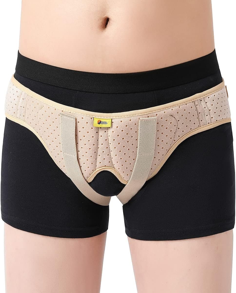 Hernia Belts for Men Groin Hernia Support for Men and Woman Medical Hernia Guard Inguinal Truss for Single/Double Sports Hernia Adjustable Waist Strap with 2 Removable Compression Pads
