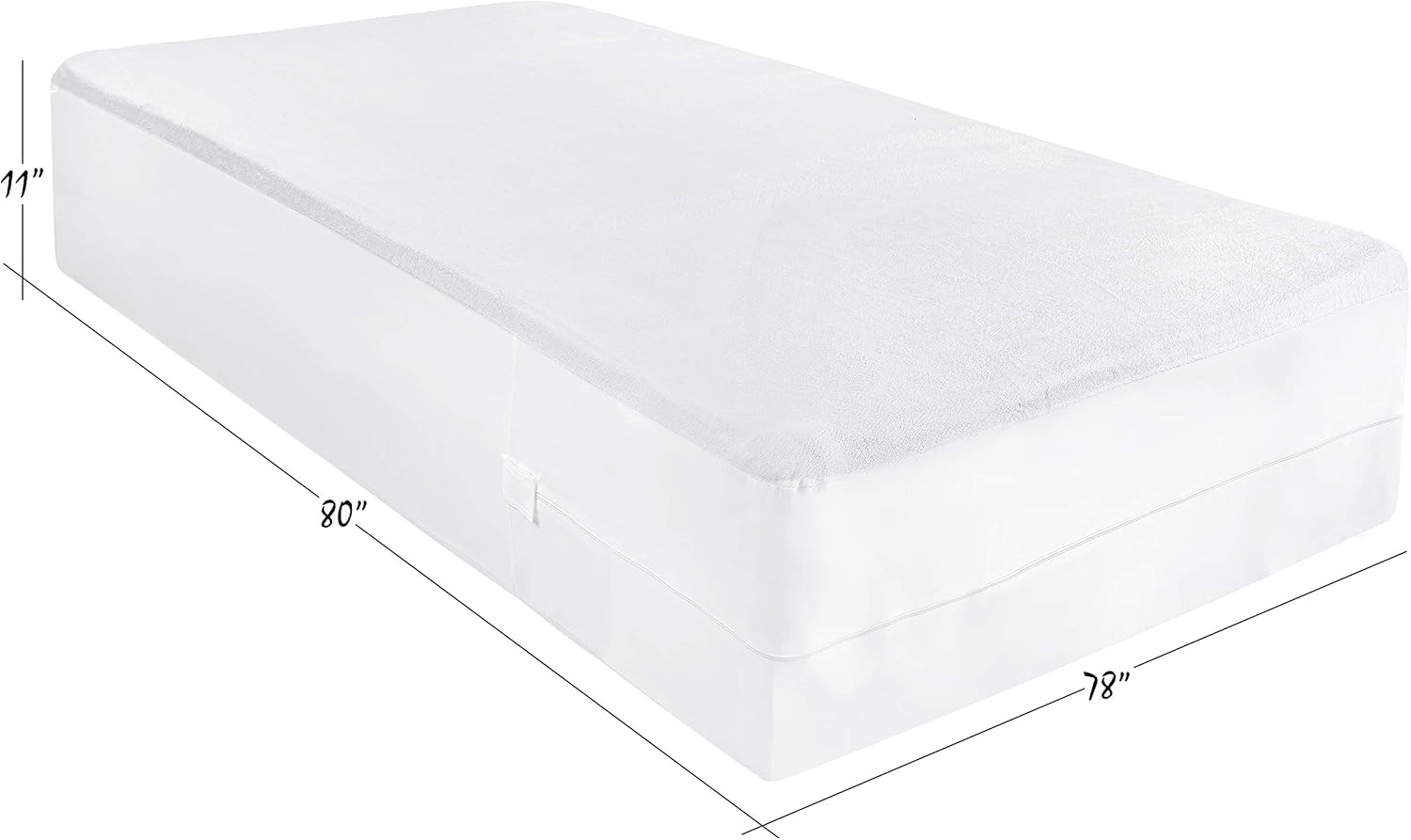 Masirs Zippered Mattress Encasement Set – Includes 1 Twin and 1 King Size – Waterproof, Breathable, and Noiseless Mattress Covers with Soft Terry Top – Machine Washable for Comfortable and Protected S