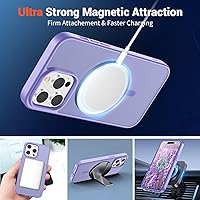 Vista 251 de SUPFINE - Funda magnética para iPhone 13 Pro Max (compatible con MagSafe), (protección contra caídas de grado militar de 10 pies), delgada, Negro