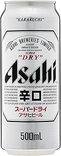 Asahi Super Dry Beer, Authentic Japanese Beer, Unique Refreshing Taste, Dry and Crisp Beer, 5.0% ABV, 500mL (Case of 24 Cans)