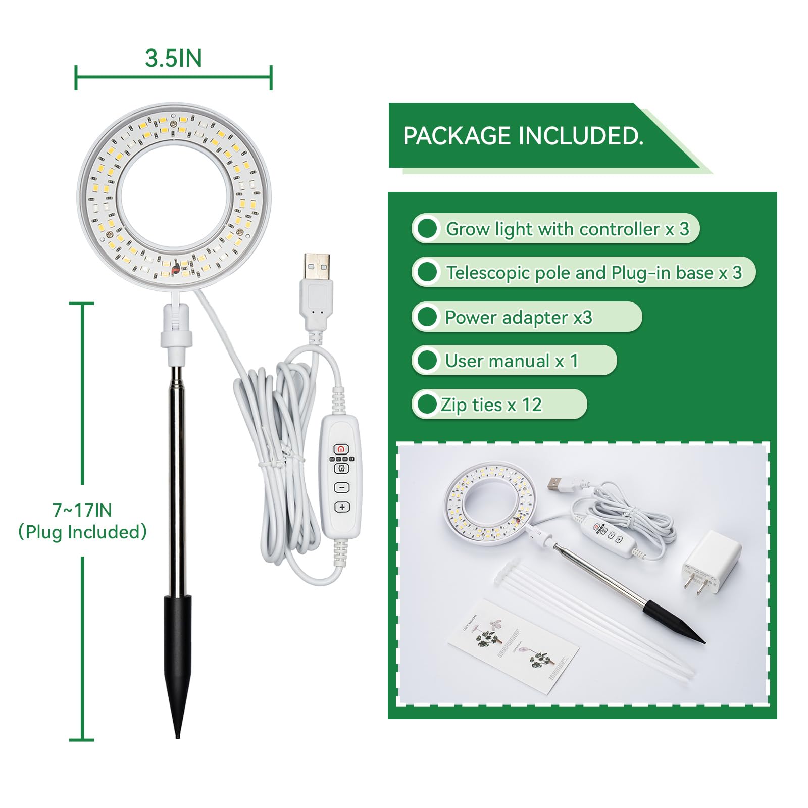 Luz de cultivo halo para plantas de interior, como una luz LED de espectro completo súper brillante, viene con un temporizador que puede encender y apagar automáticamente las luces durante
