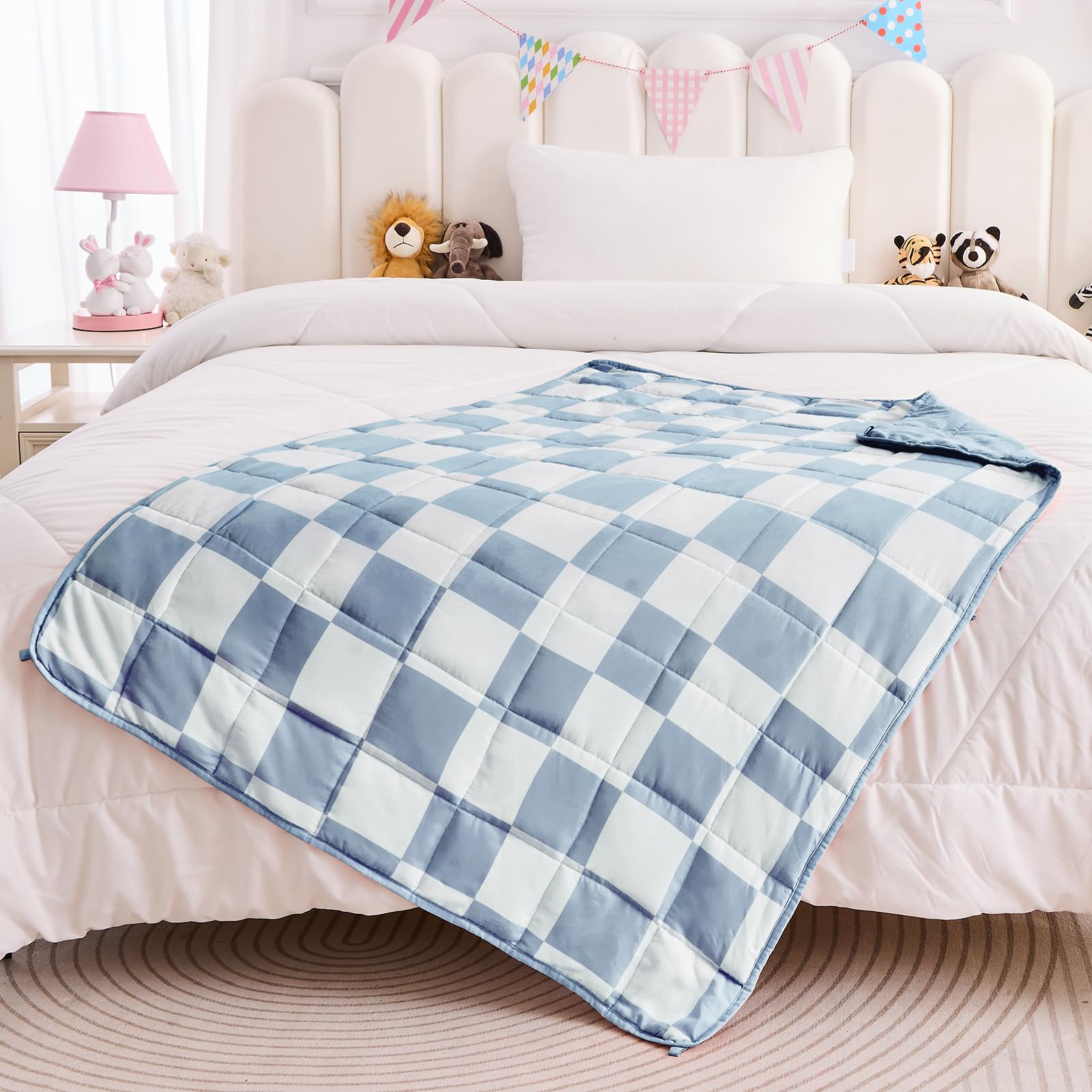 Weighted Blanket 10 Lbs - Glow In The Dark Stars, Minky Throw For Adults 80-110 Lbs