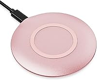 Vista 2 de Cargador inalámbrico de 15 W rosa rápido compatible con T-Mobile REVVL 7 PRO 5G, almohadilla de carga delgada de carga rápida