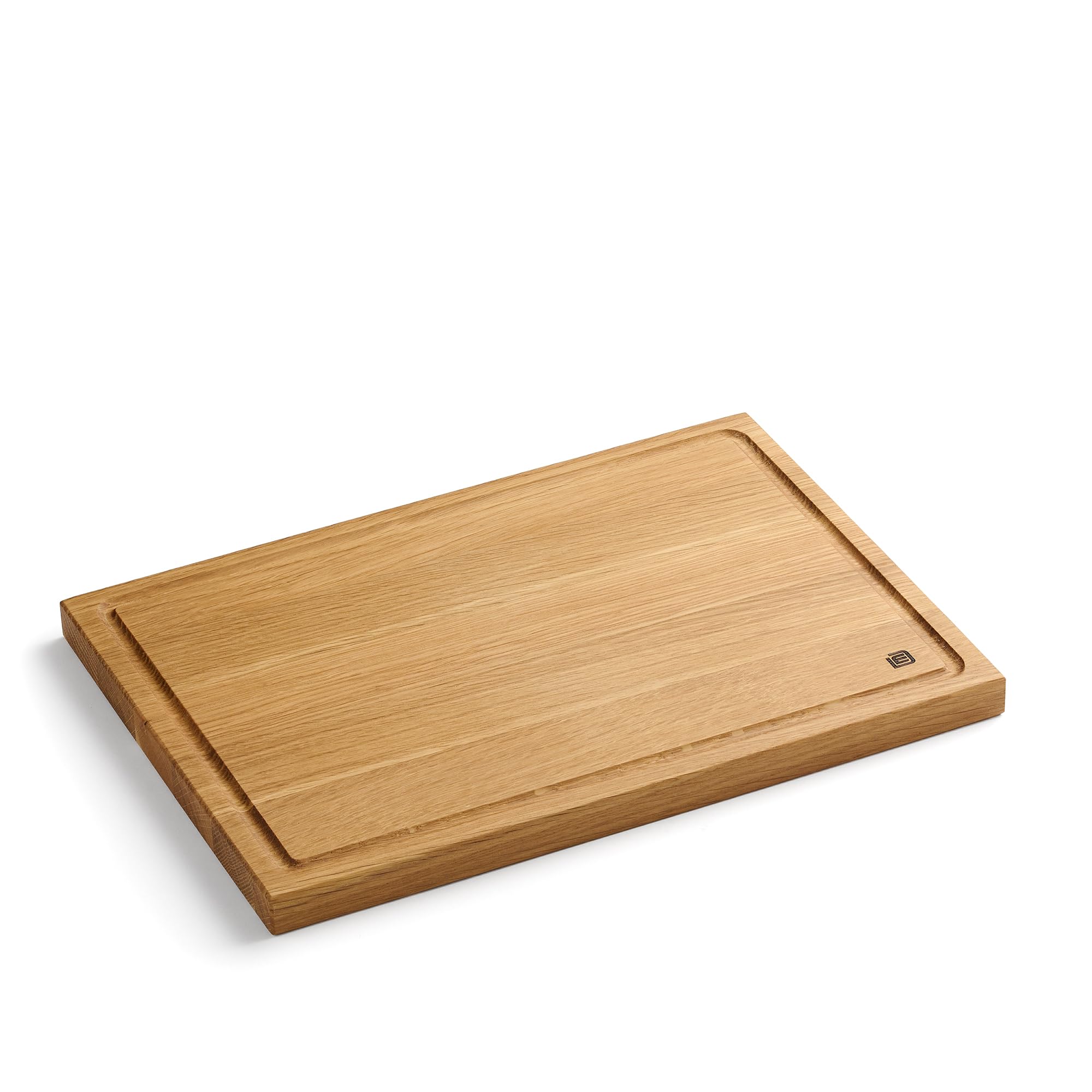 Tagliere da Portata in Rovere di Alta Qualità, 35 х 25 cm, Con Scanalatura per Succo, Antibatterico dall'Europa, per Colazione e Cucina