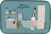 Vista 205 de Caroline's Treasures CK7824DDM - Tapete absorbente para secado de platos con diseño de bulldog inglés, rojo y blanco, para encimera de cocina, 14 x