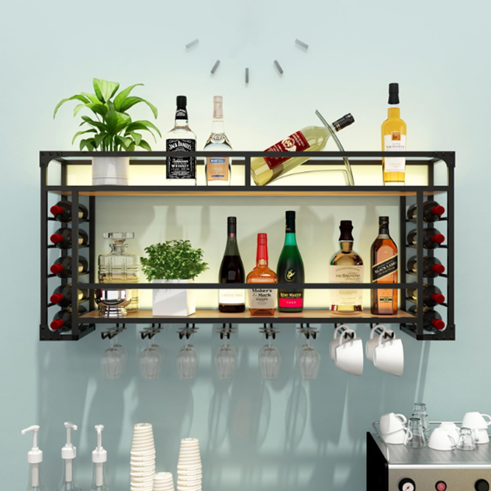 Porte bouteille mural en métal pour illuminer vos soirées en salle à manger