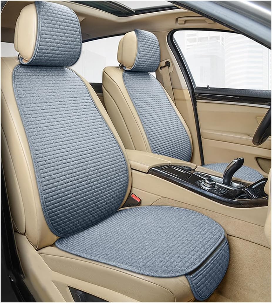 4 יחידות כיסוי למושב בטיחות לרכב, מחצלת כרית תחתית מושב קדמית לנשימה וכיסוי משענת לרכב, מגן מושב מלא לרכב נוח, אביזרי רכב אוניברסליים לרכב SUV (אפור)