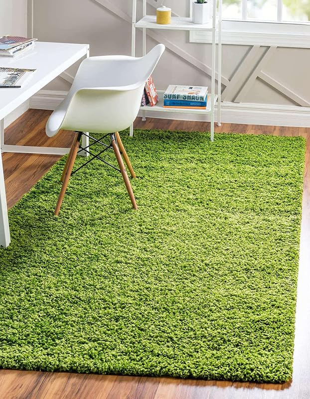 Image of Shaggy Area Rug - Extra Plush Luxury Carpet, Super Soft & Cozy Feel| Perfect for Living Room, Bedroom, and Stylish Home Decor- Green (3 x 5 ft)