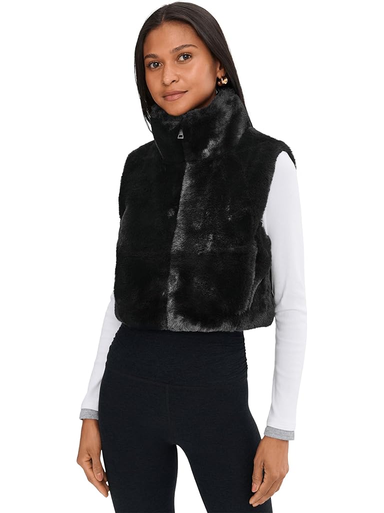 Black Beyond Yoga On The List Faux Fur Vest