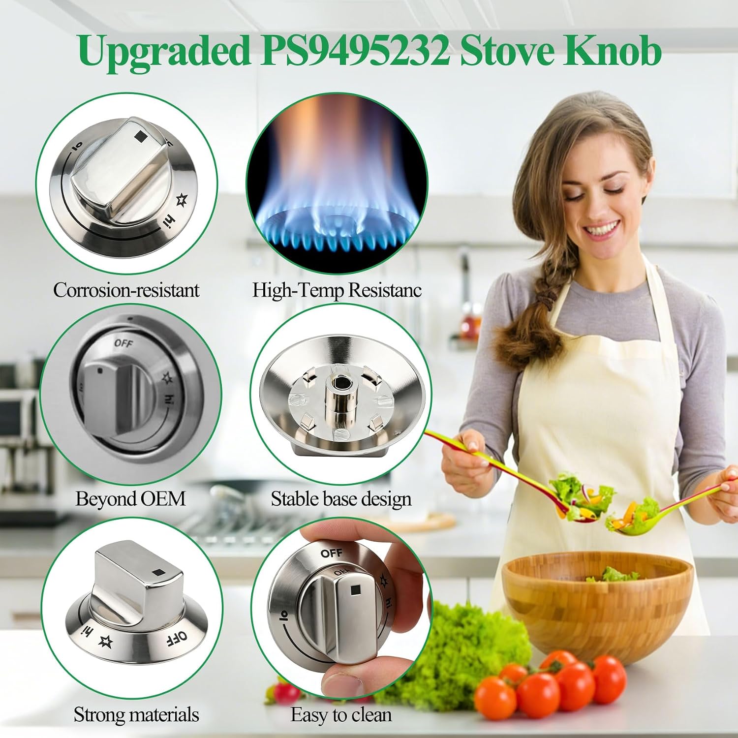 318242275 Stove Knob Compatible with electrolux Range/Cooktop(1pcs)