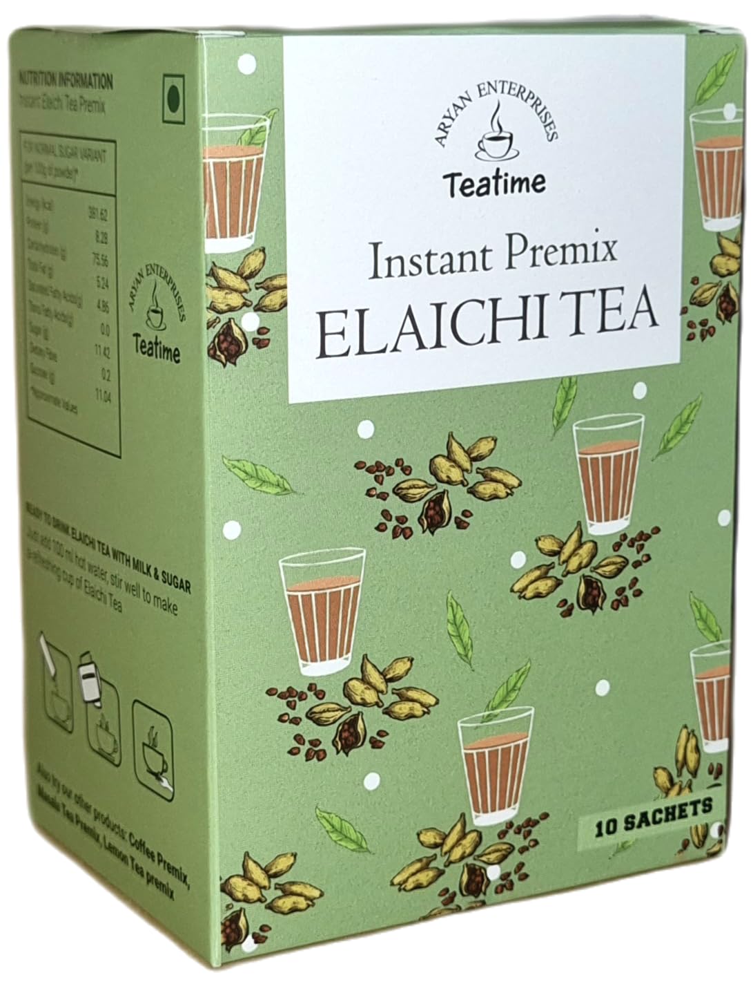 Aryan Teatime Elaichi Tea Instant Premix | Instant Tea Premix | ELAICHI TEA | 10 sachets | Cardamom Tea | Tea | Elaichi Chai | Flavored Tea | 140 Gms (10 * 14Gms) | (B0C77QQ3SY) Amazon Price History, Amazon Price Tracker