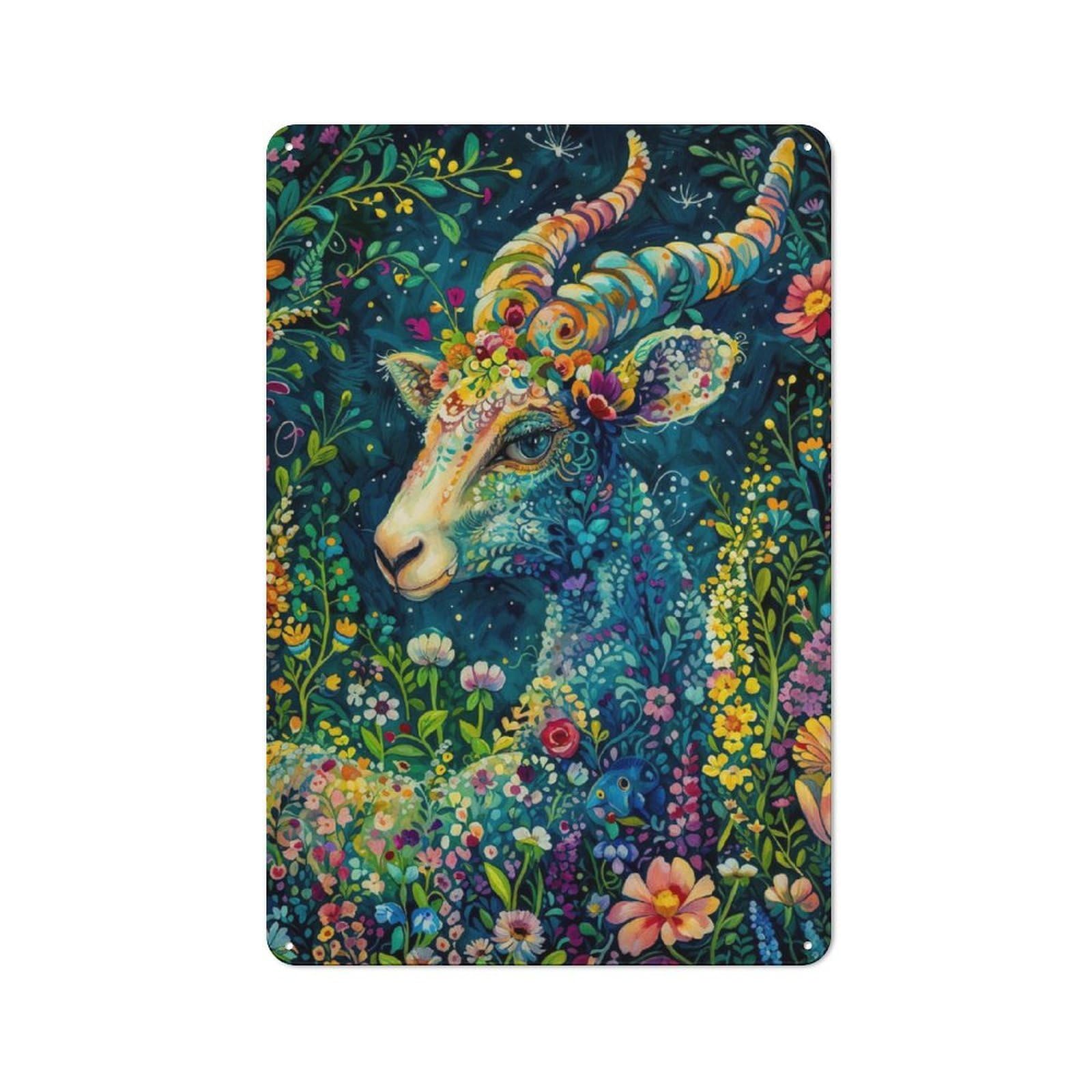 Junmoney Deer Nature Animal Tin Sign 30X20cm For Workshop Wall, Retro Wall Decor, Suited To Metal Sign Collectors