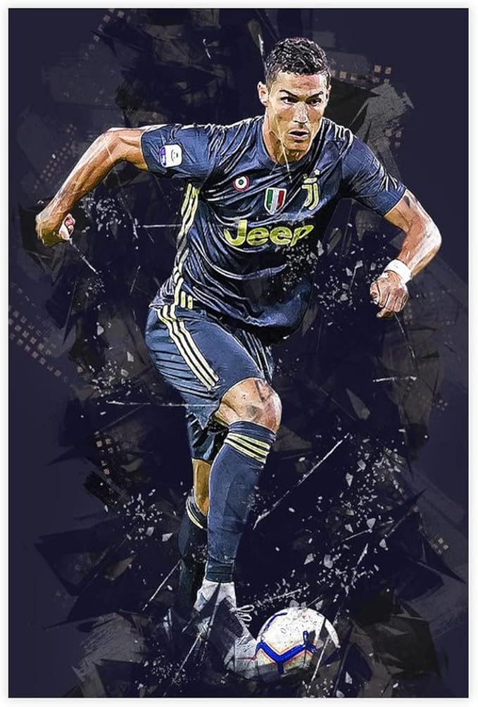 JHGDE Ronaldinho Leinwand-Poster - 40x60 Cm Fußball Dekoration