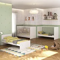 Berço 3 em 1 Multimóveis MP0527G Branco – Para Colchão 60x130 cm | 3 Anos de Garantia