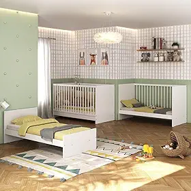 Berço 3 em 1 Multimóveis MP0527G Branco – Para Colchão 60x130 cm | 3 Anos de Garantia