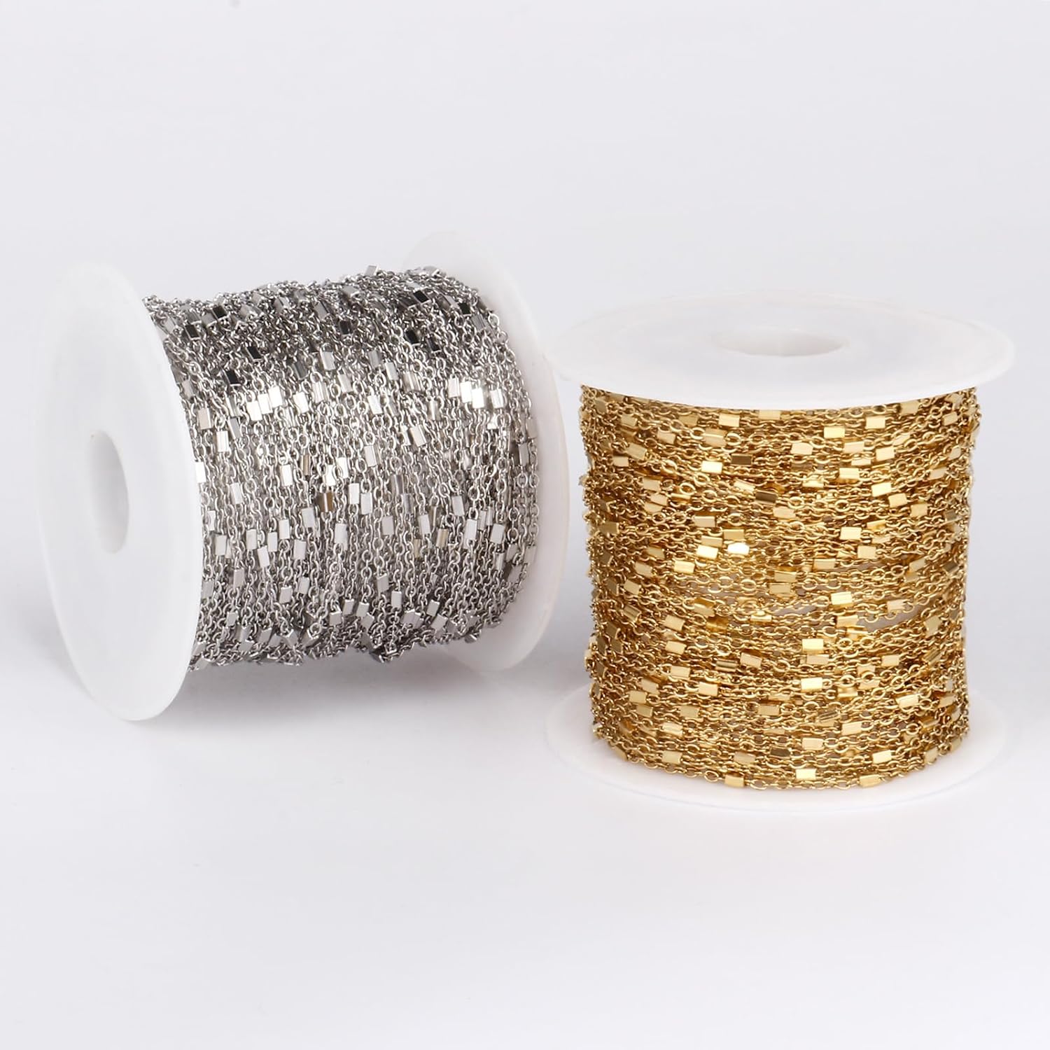 33FT Cable Satellite Jewelry Chains Roll 1.5MM Stainless Steel Satellite Square Beaded Chain Spool Bulk for DIY Jewelry Making Necklace Bracelet - Image 6