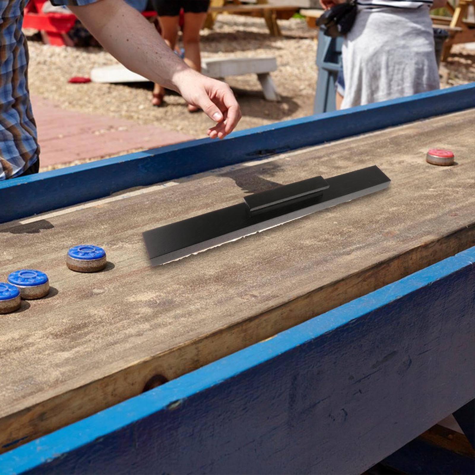 F Fityle Spazzola per Shuffleboard in Legno, Ricambio per Giochi al Coperto, Facile da Pulire, Riutilizzabile, compatta, Robusta, Strumento di Pulizia per, Nero