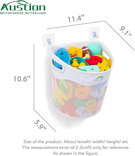 Miniatura 2 de Soporte de malla para juguetes de baño, apertura amplia y gran capacidad, almacenamiento de juguetes de baño para un acceso rápido a los juguetes,