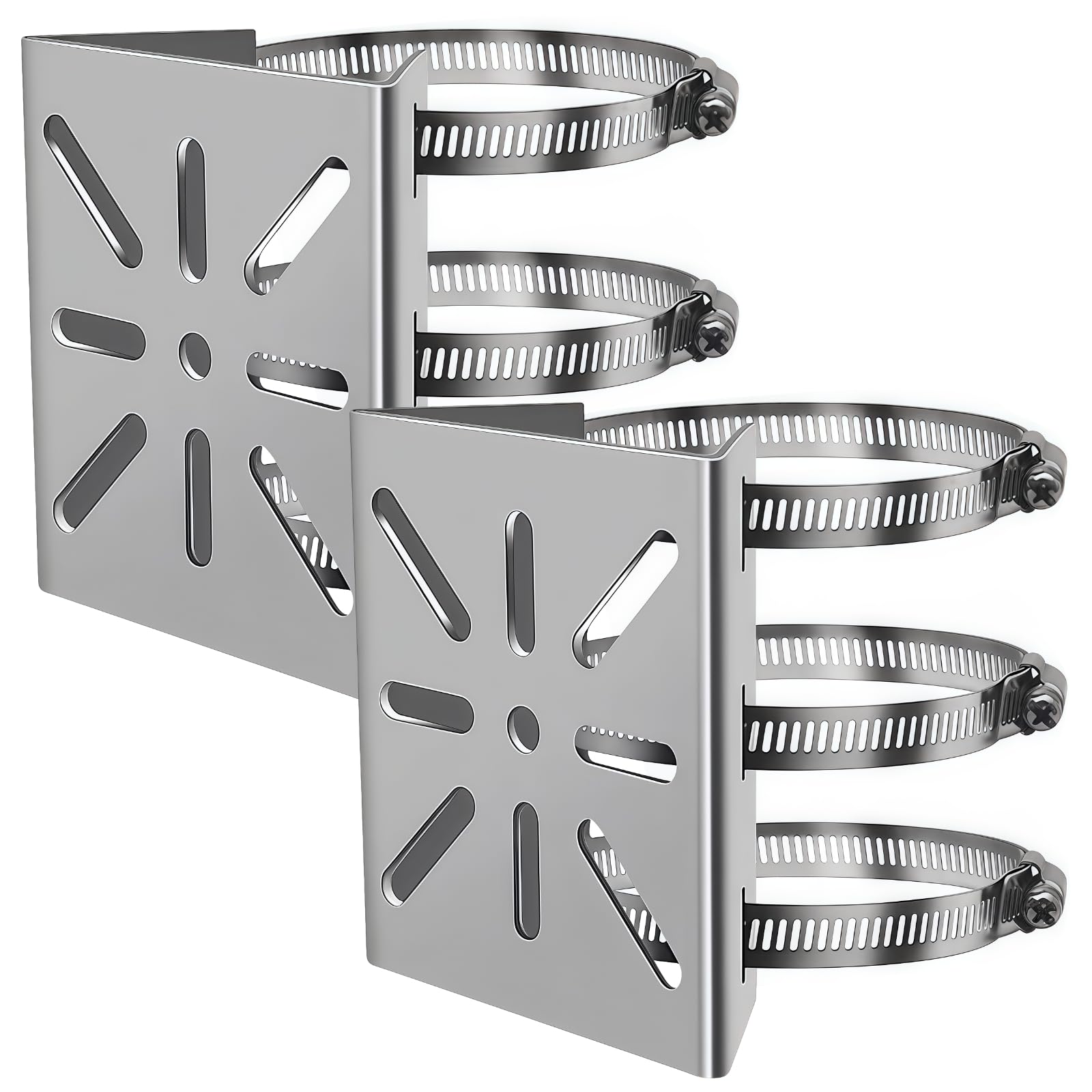 2 STK. Kamera-Montagewinkel Set aus Edelstahl, Wandhalterung für Cam, verstellbares Design mit Schrauben für den Einsatz im Außenbereich