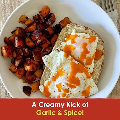 Miniatura 4 de Dave's Gourmet Salsa cremosa de ajo y pimiento rojo – Calor medio – Perfecta para ensaladas, inmersiones, tacos, sándwiches y más – Salsa vegana,