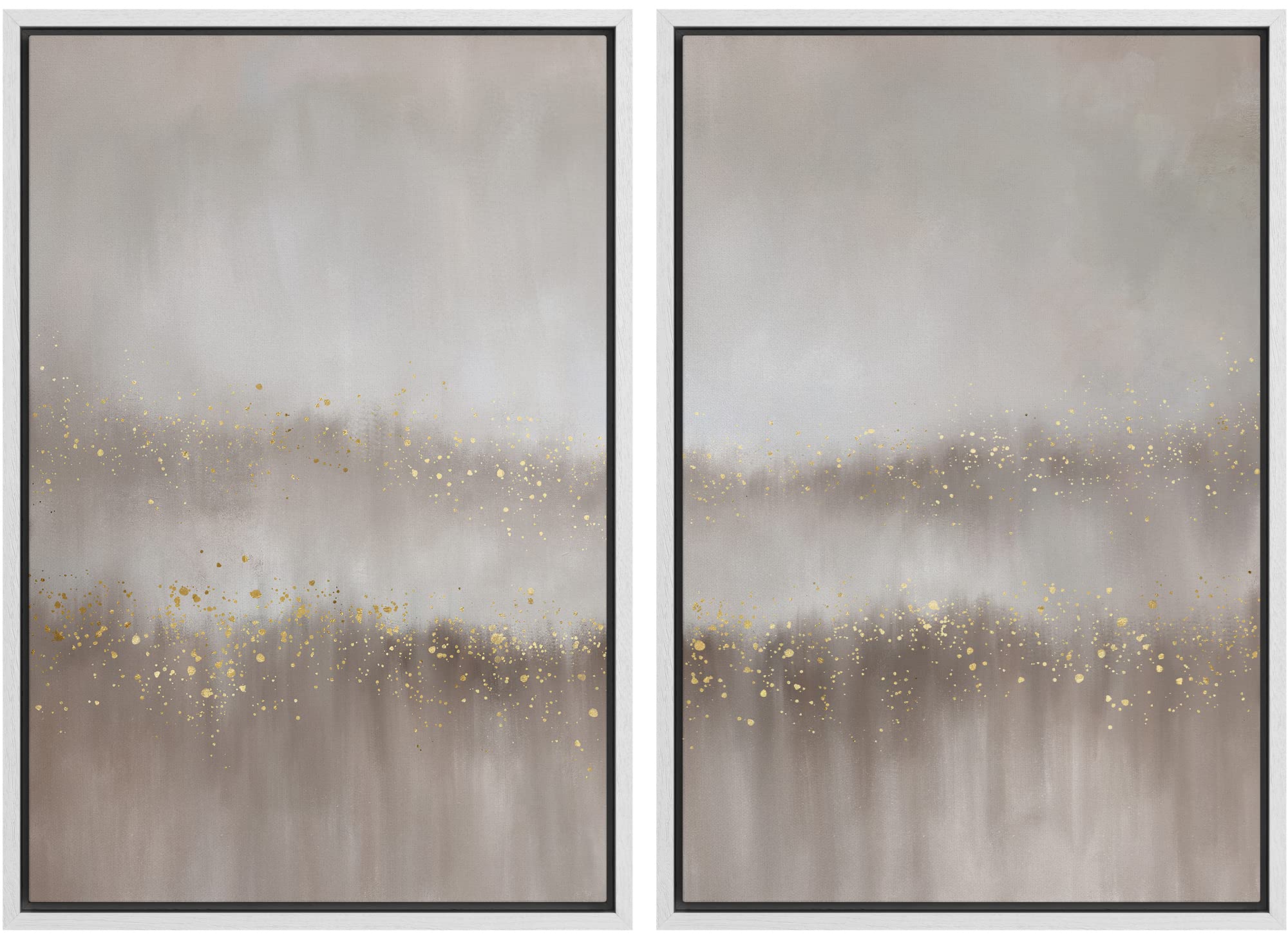 MUDECOR Framed Canvas Print Wall Art Set Watercolor Pastel Green Tan Landscape Abstract Shapes Illustrations Modern Art Decorative Contemporary for Living Room, Bedroom, Office - 16"x24"x2 Natural — view 129