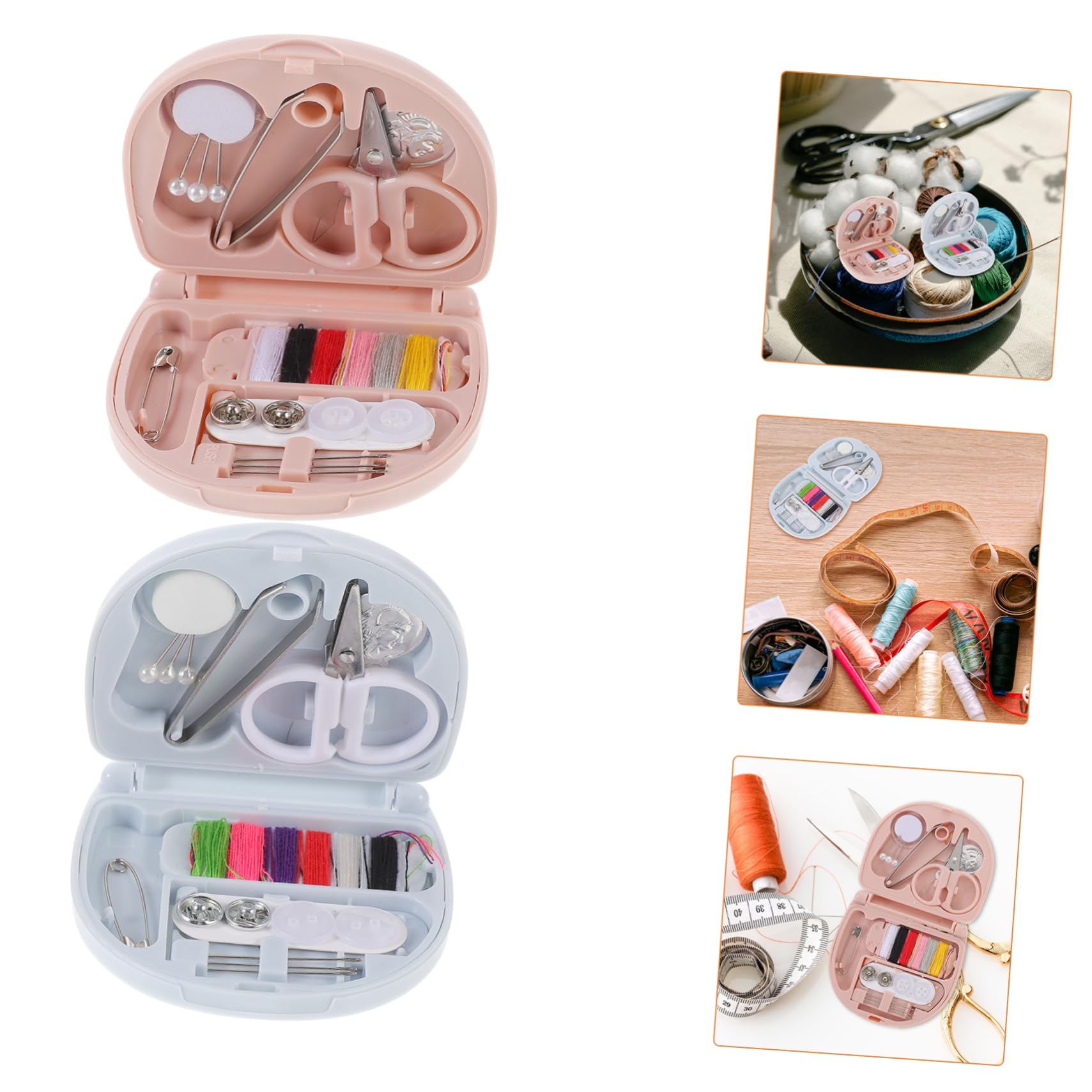 Scatola Kit Cucito da Casa Portatile 8 Set in Plastico