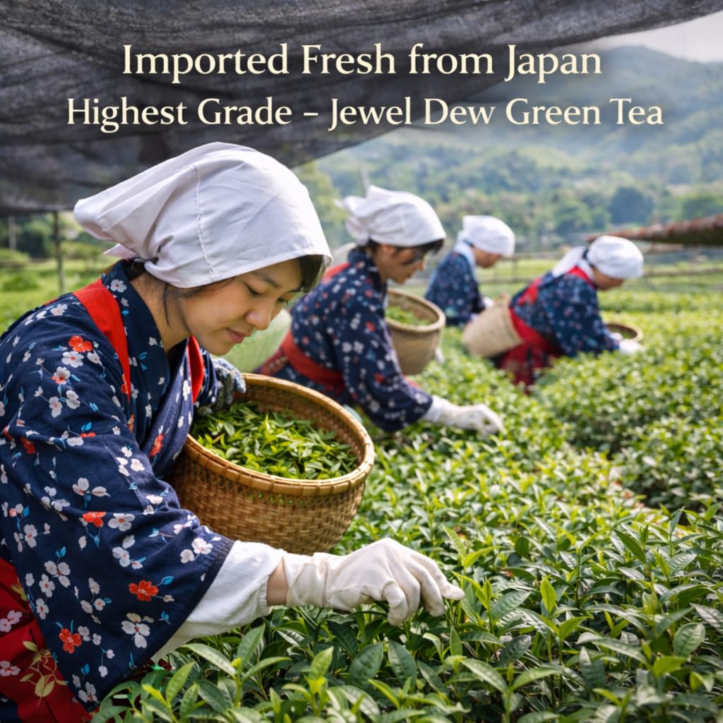 Sancha Tea Boutique, thé vert Gyokuro, thé vert japonais de haute qualité, notes umami riches et sucrées, rosée joyau et feuilles japonaises de qualité supérieure, 50 g de feuilles en vrac