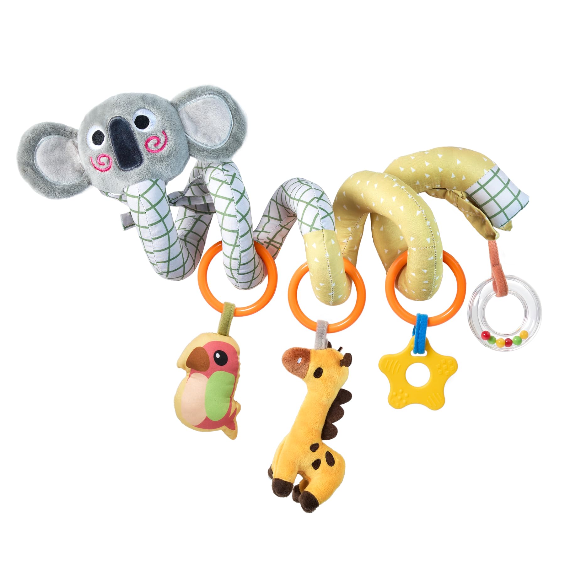 TUMAMA KIDS Kinderwagen Spielzeug, Activity Spirale Spielzeug, Kinderwagenkette zum Fühlen und Greifen, Babyspielzeug für Bett, Laufstall, Babyschale & Autositz 0–12 Monate - Koala