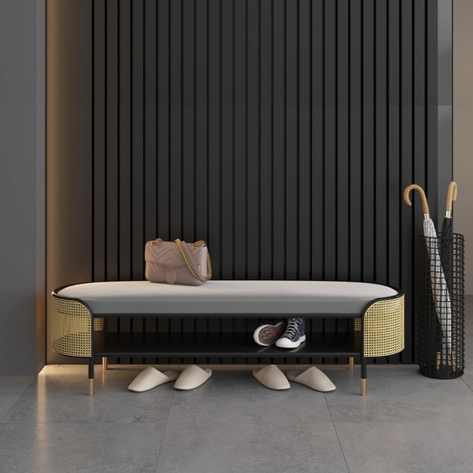 Panca scarpiera camera da letto con seduta, al coperto soggiorni Imbottito scarpiera, moderno bagno panca porta scarpe, scarpiera corridoi con imbottita seduta, panca salvaspazio ingresso.